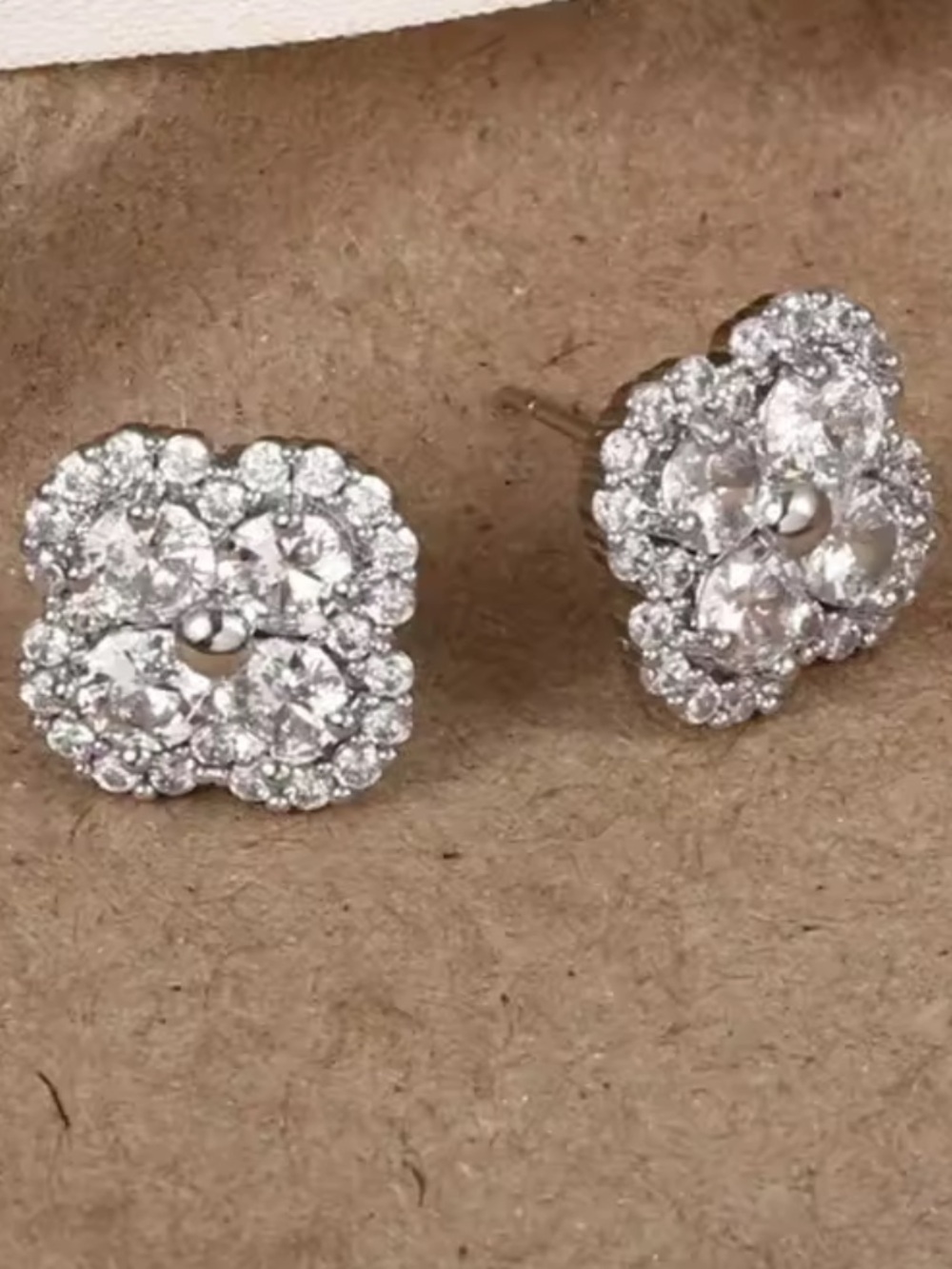 Target Silver-Tone Clear Crystal Cluster Stud Earrings